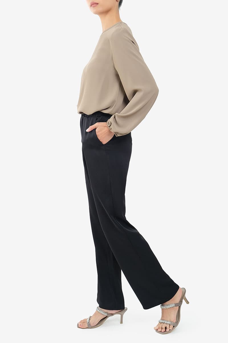 Daniyah Straight Cut Pants - Black - Image 3