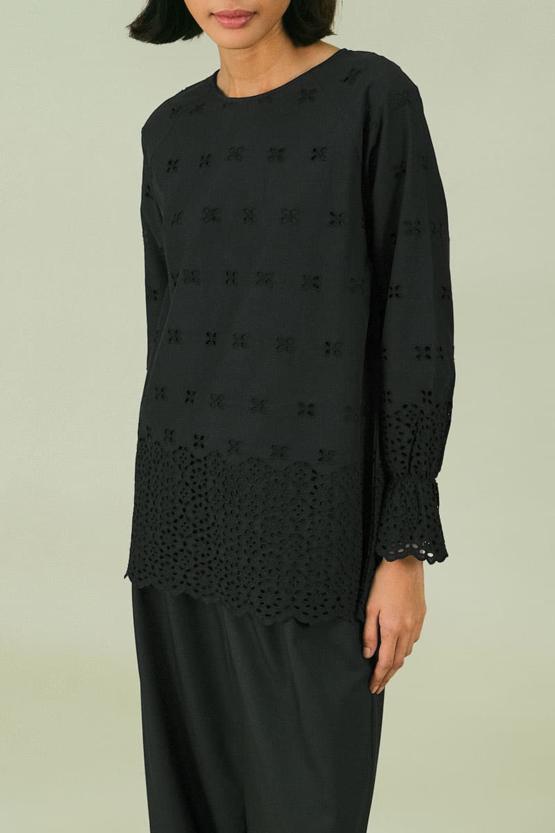 Chevelle Smock Sleeve Blouse - Black - Image 1