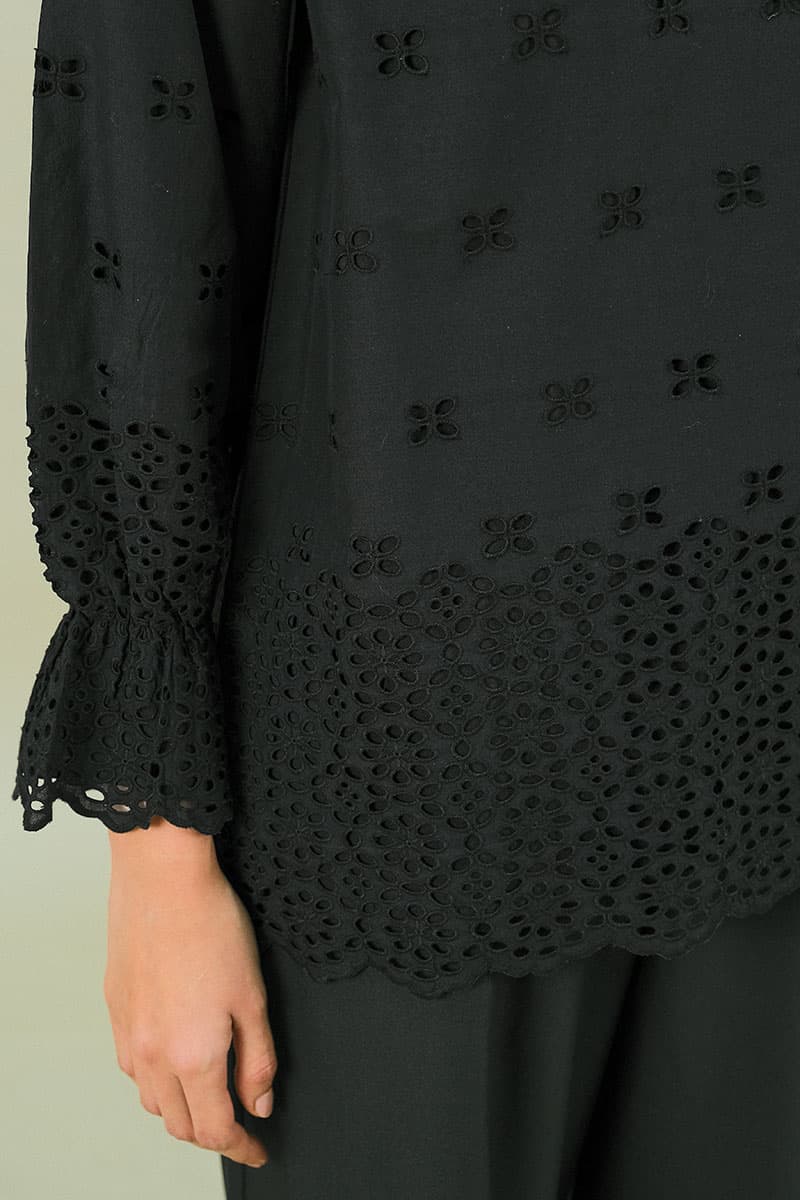 Chevelle Smock Sleeve Blouse - Black - Image 5