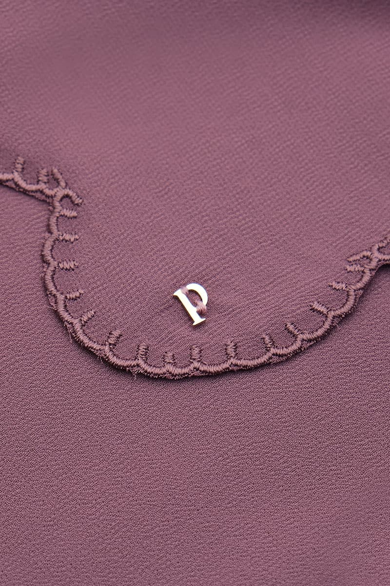 Ruminah Scallop Chiffon Headscarf - Elderberry - Image 3