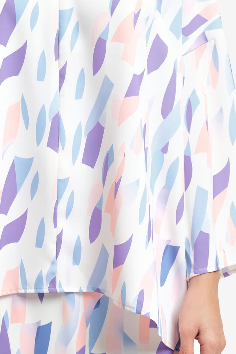 Raihanab Zip-Front Blouse - Multi Abstract - Image 6