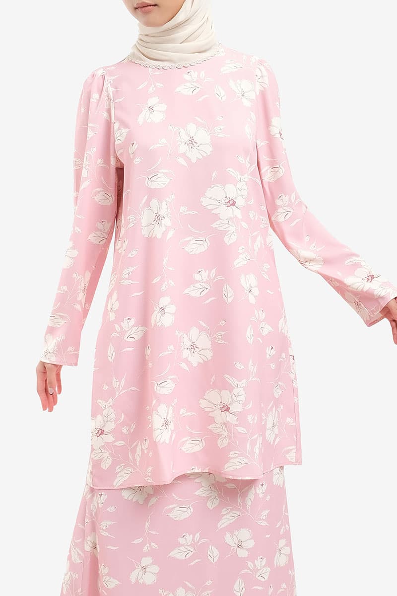 Jenab Puff Shoulder Blouse - Pink Magnolia - Image 3