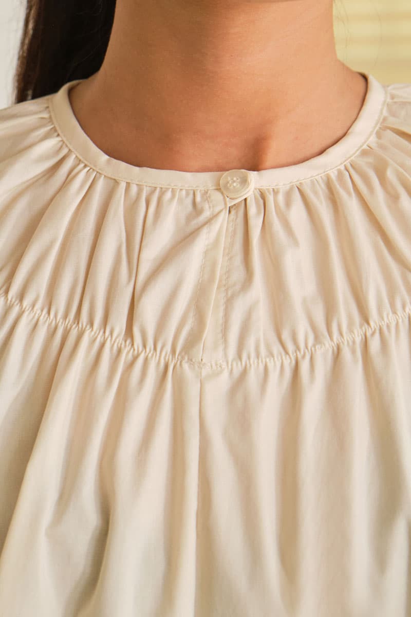 Daliah Drop Shoulder Blouse - Oatmilk - Image 5