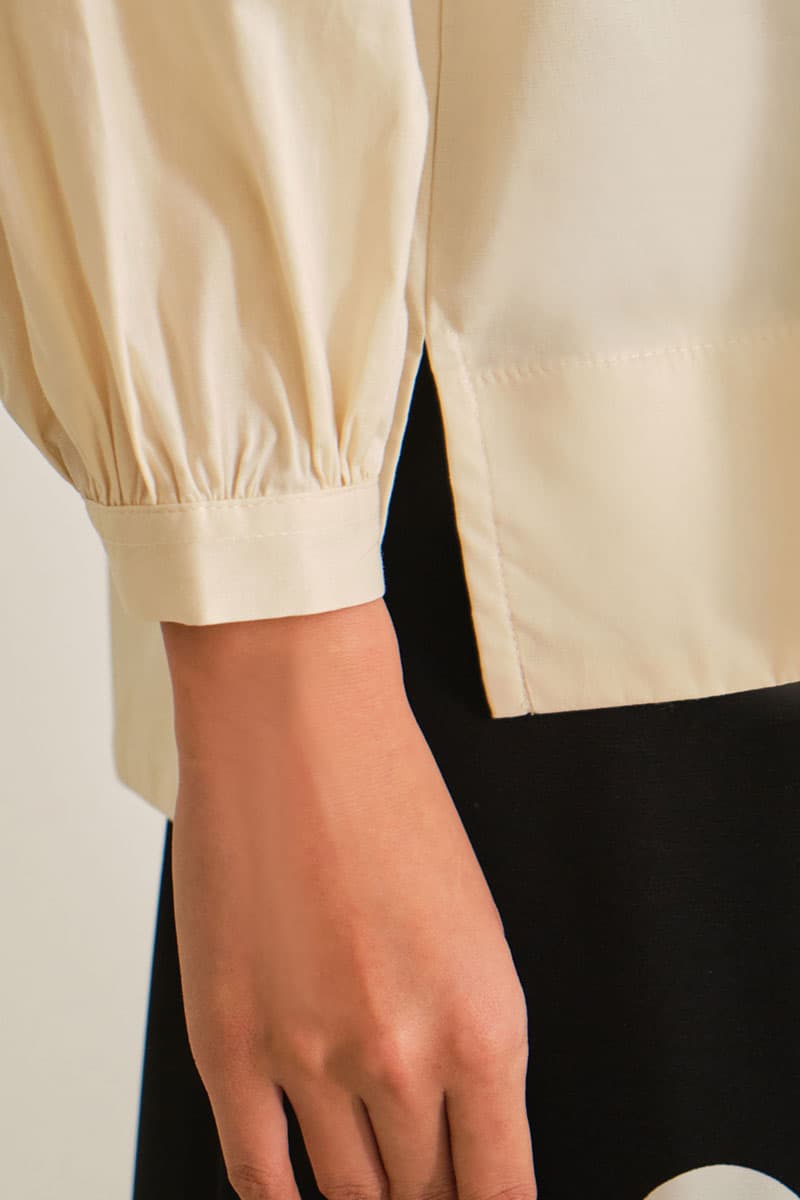 Daliah Drop Shoulder Blouse - Oatmilk - Image 6