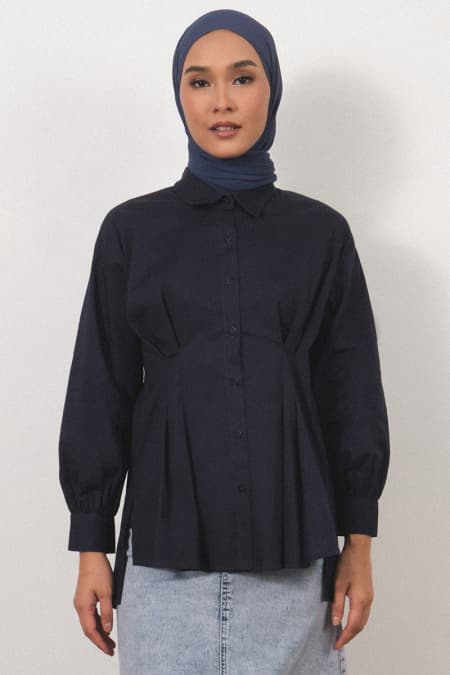 Verena Front Button Shirt - Midnight