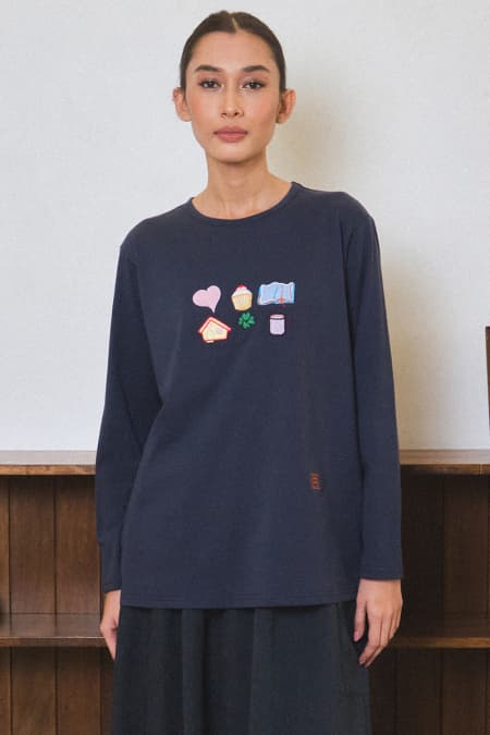 Heart of Home Round Neck Tee - Eclipse