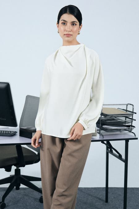 Harisah Flared Blouse - Ivory