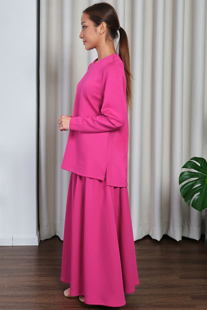 Melon Round Neck Blouse - Fuchsia - Image 3