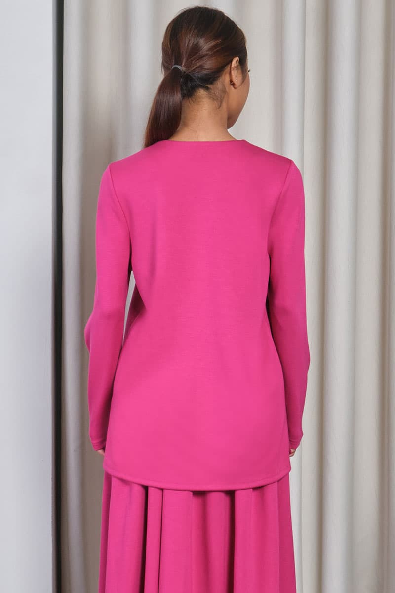 Melon Round Neck Blouse - Fuchsia - Image 4