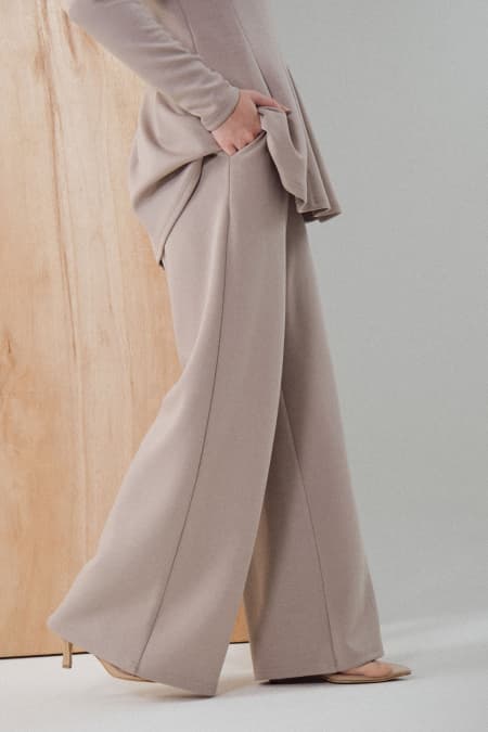 Canyon Wide Legged Pants - Pale Oak