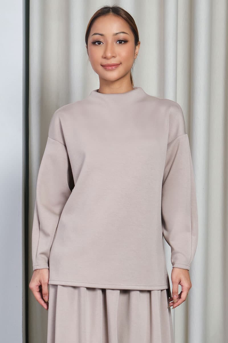 Denali High Neck Blouse 2.0 - Pale Oak - Image 1