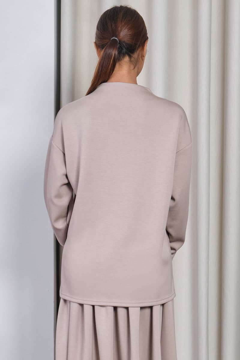 Denali High Neck Blouse 2.0 - Pale Oak - Image 4