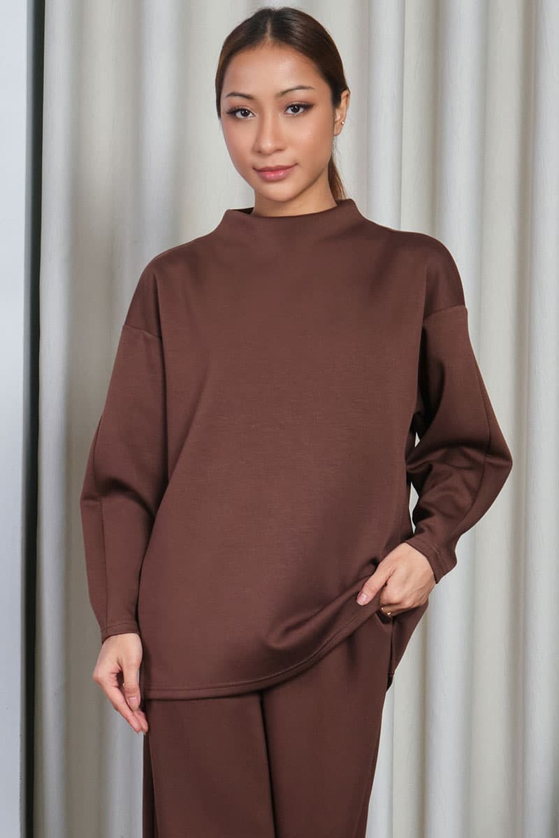 Denali High Neck Blouse 2.0 - Pinecone - Image 1