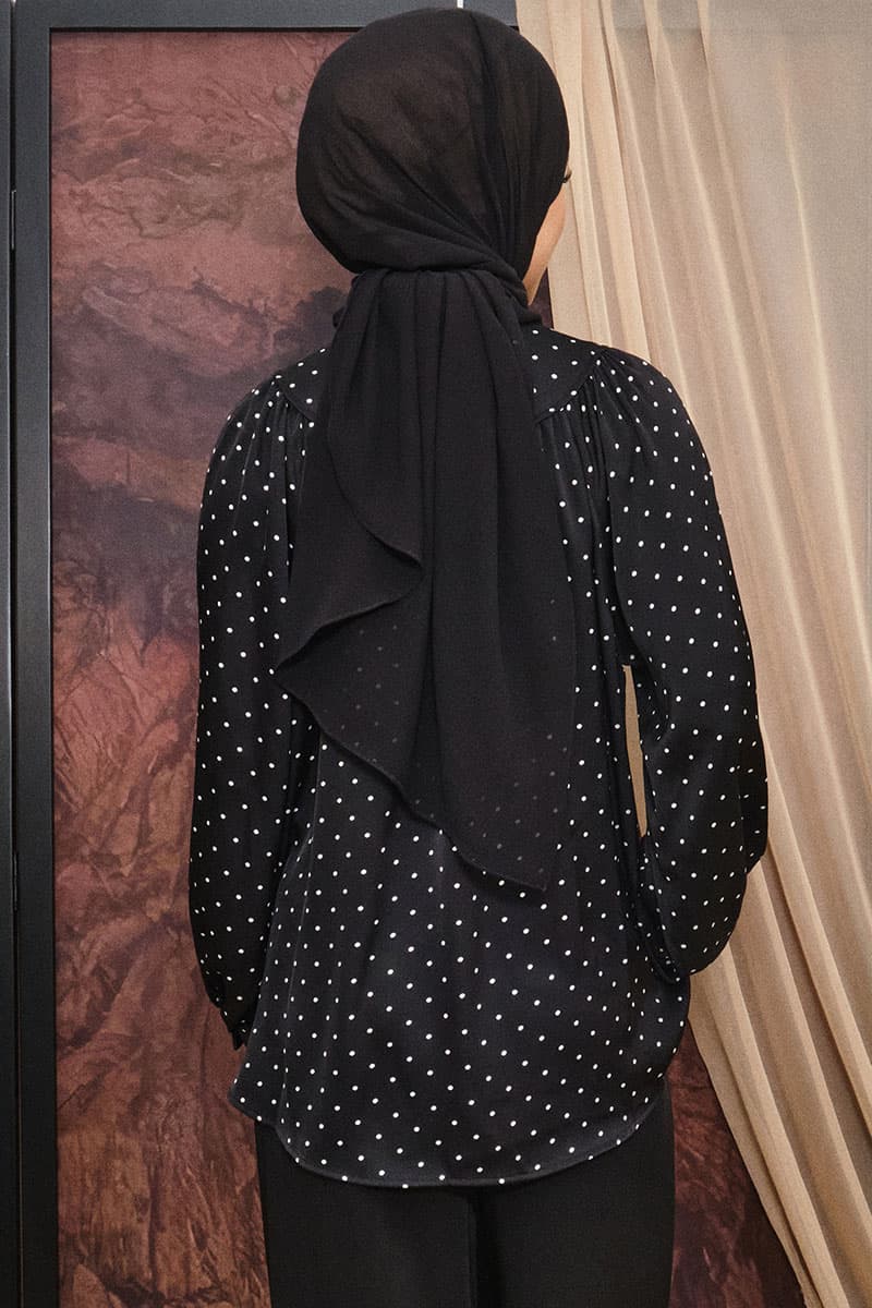 Bradley Flared Blouse - Black Polka - Image 4