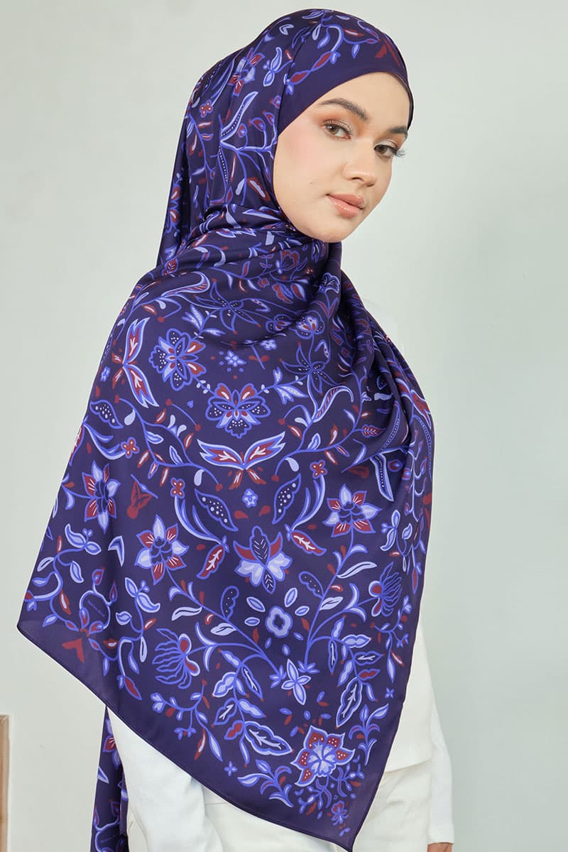Aurelia Satin Rectangle Headscarf - Eclipse - Image 2