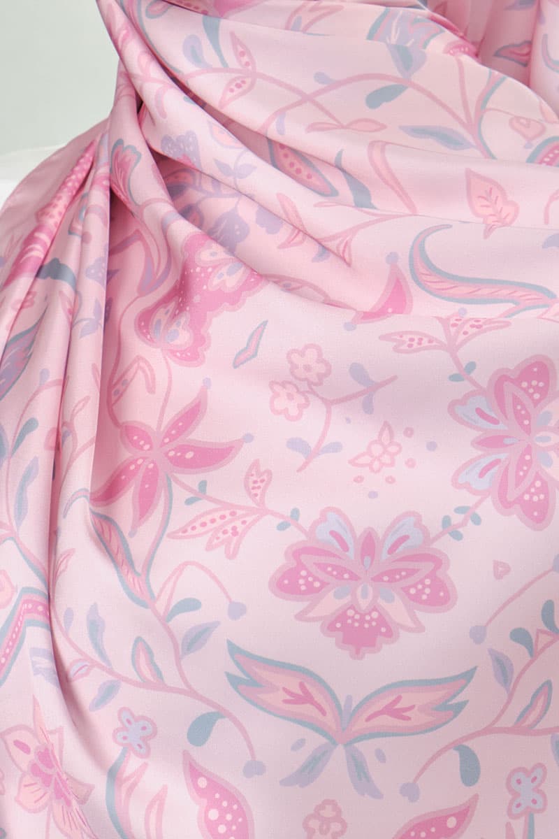 Aurelia Satin Rectangle Headscarf - Primrose Pink - Image 3