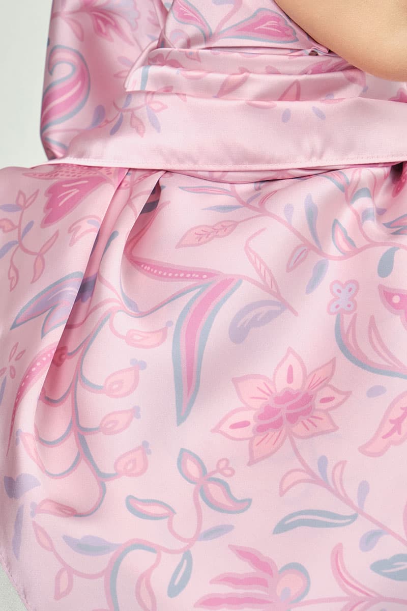Azalea Satin Square Headscarf - Primrose Pink - Image 3