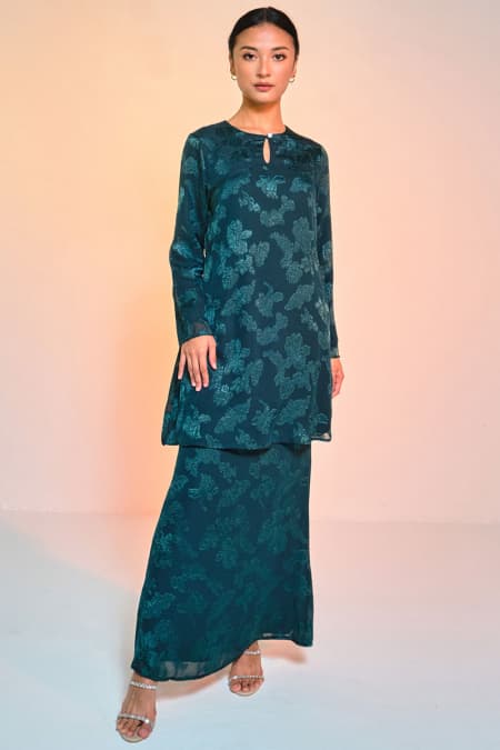 Gemerlita Blouse & Skirt - Emerald