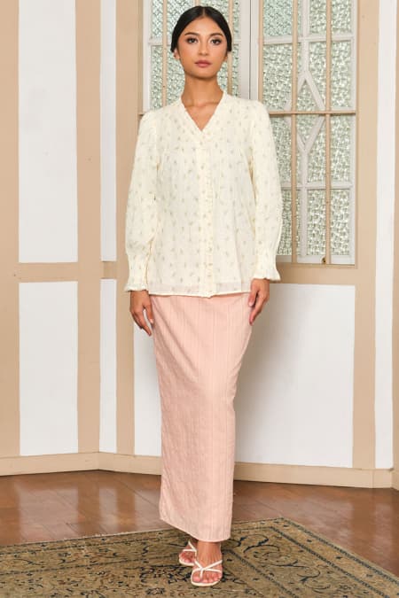 COTTON Ambar Blouse & Skirt - Pink Floral/Pink