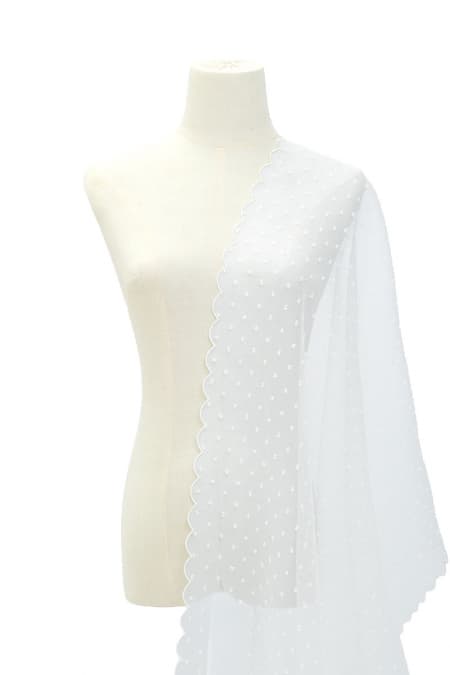 Anindya Scallop Selendang - White