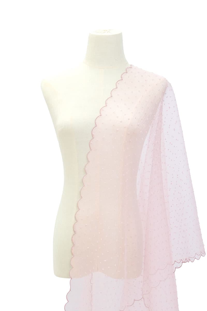 Anindya Scallop Selendang - Dusty Pink - Image 1