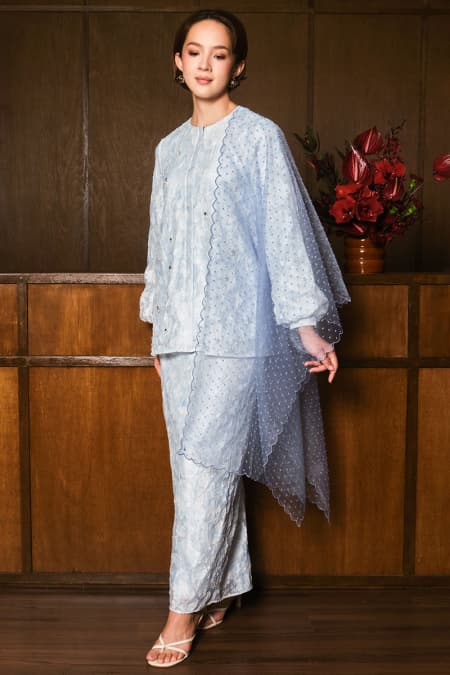 Puspita Blouse & Skirt - Blue Mist