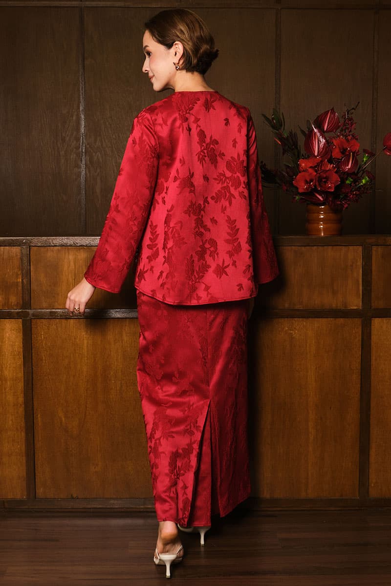 Jelita Blouse & Skirt - Deep Red - Image 4