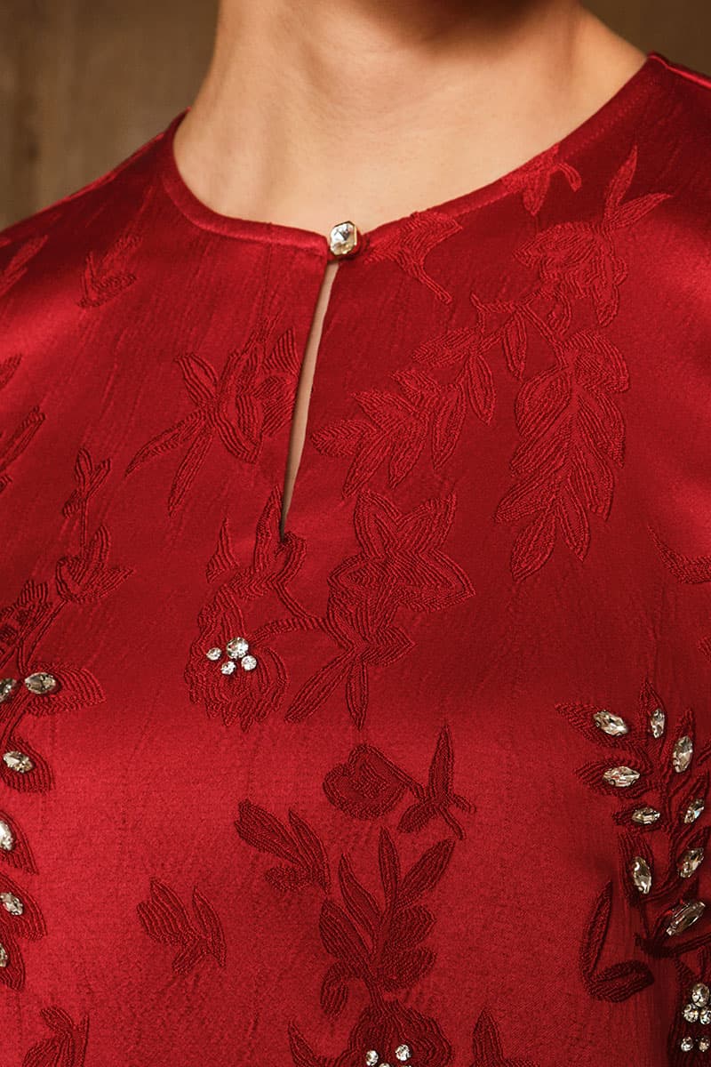 Jelita Blouse & Skirt - Deep Red - Image 5