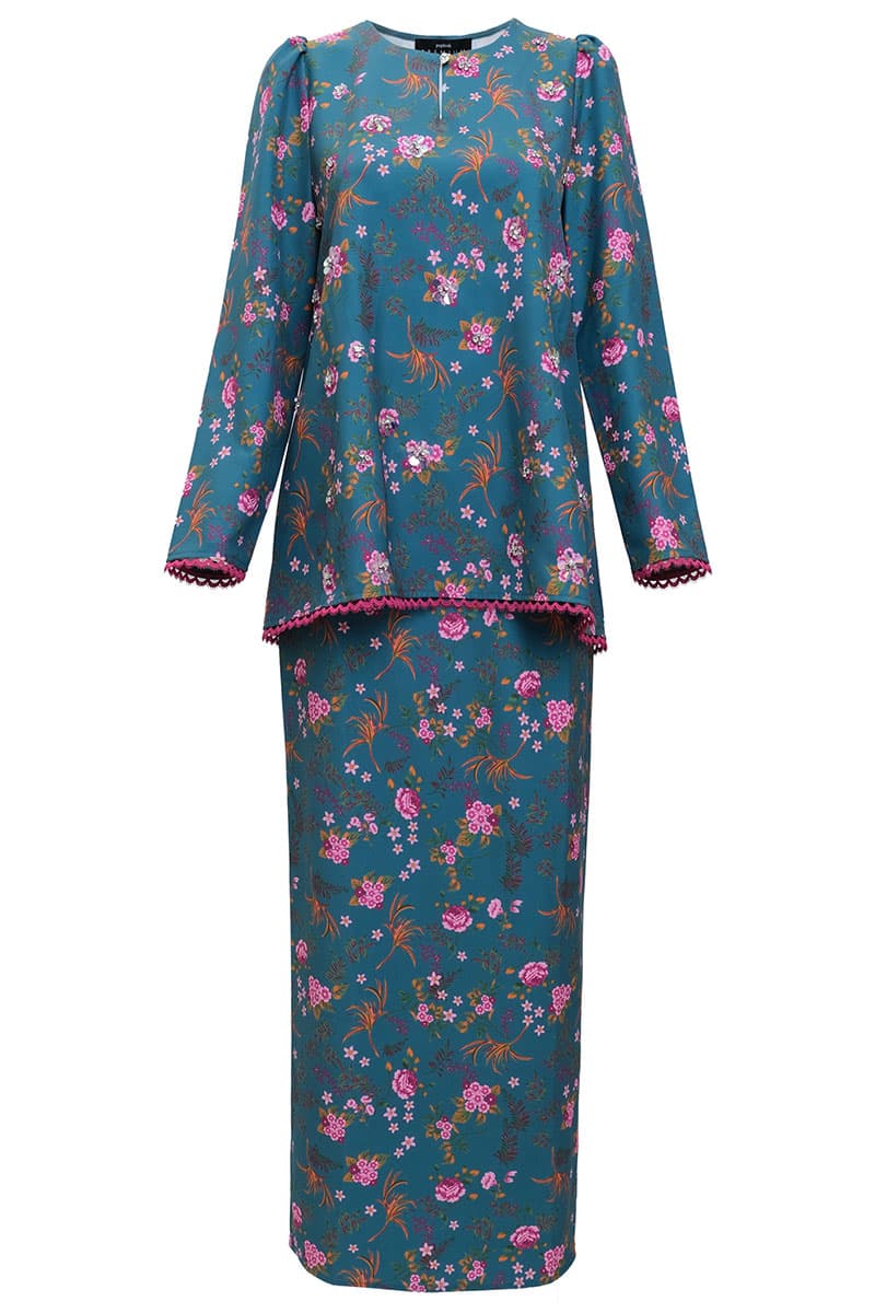 Andalan Blouse & Skirt - Emerald Print - Image 2