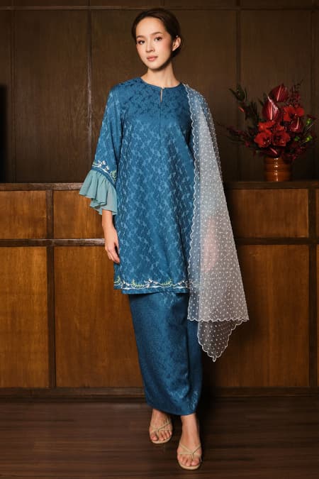 Dianira Blouse & Skirt - Deep Ocean