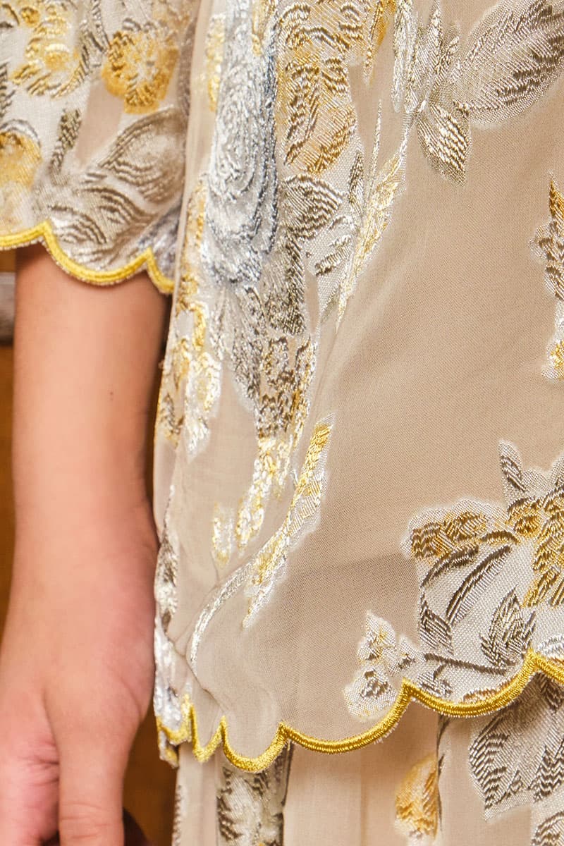 KIDS Gemalai Set - Beige/Yellow Floral - Image 5