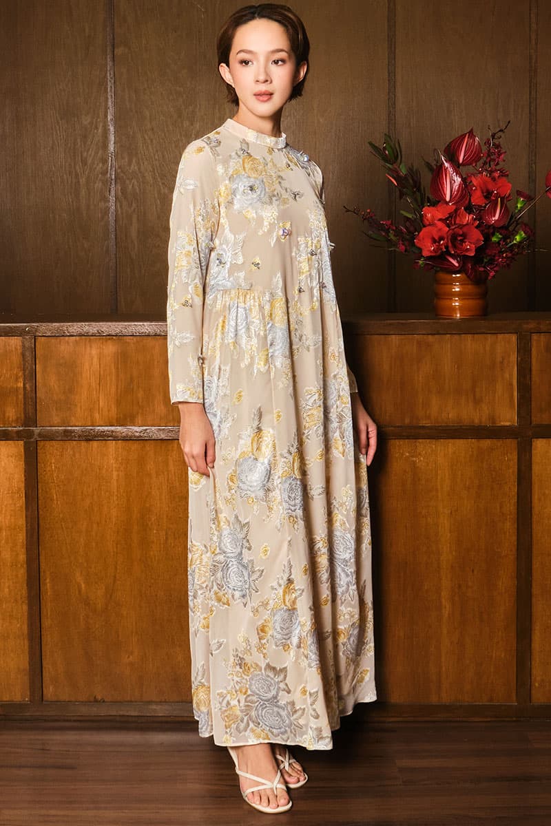 Darmita Dress - Beige/Yellow Floral - Image 3