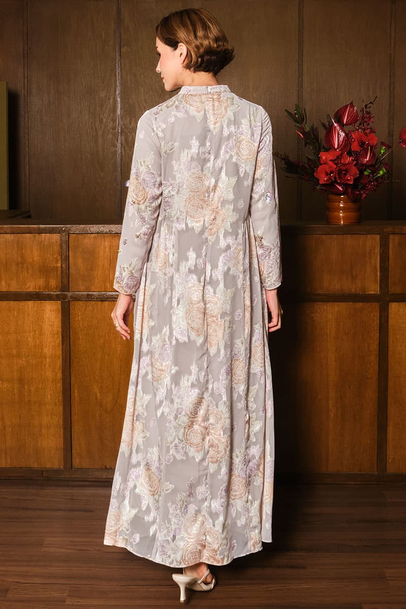 Darmita Dress - Grey/Purple Floral - Image 4