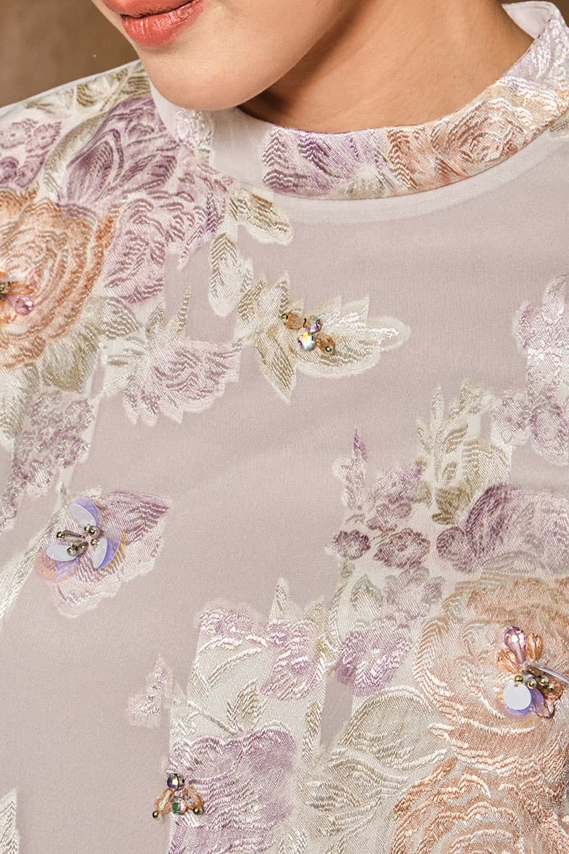 Darmita Dress - Grey/Purple Floral - Image 5