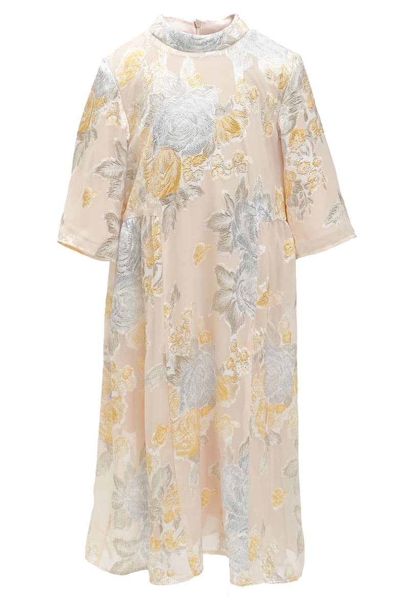 KIDS Darmita Dress - Beige/Yellow Floral - Image 2