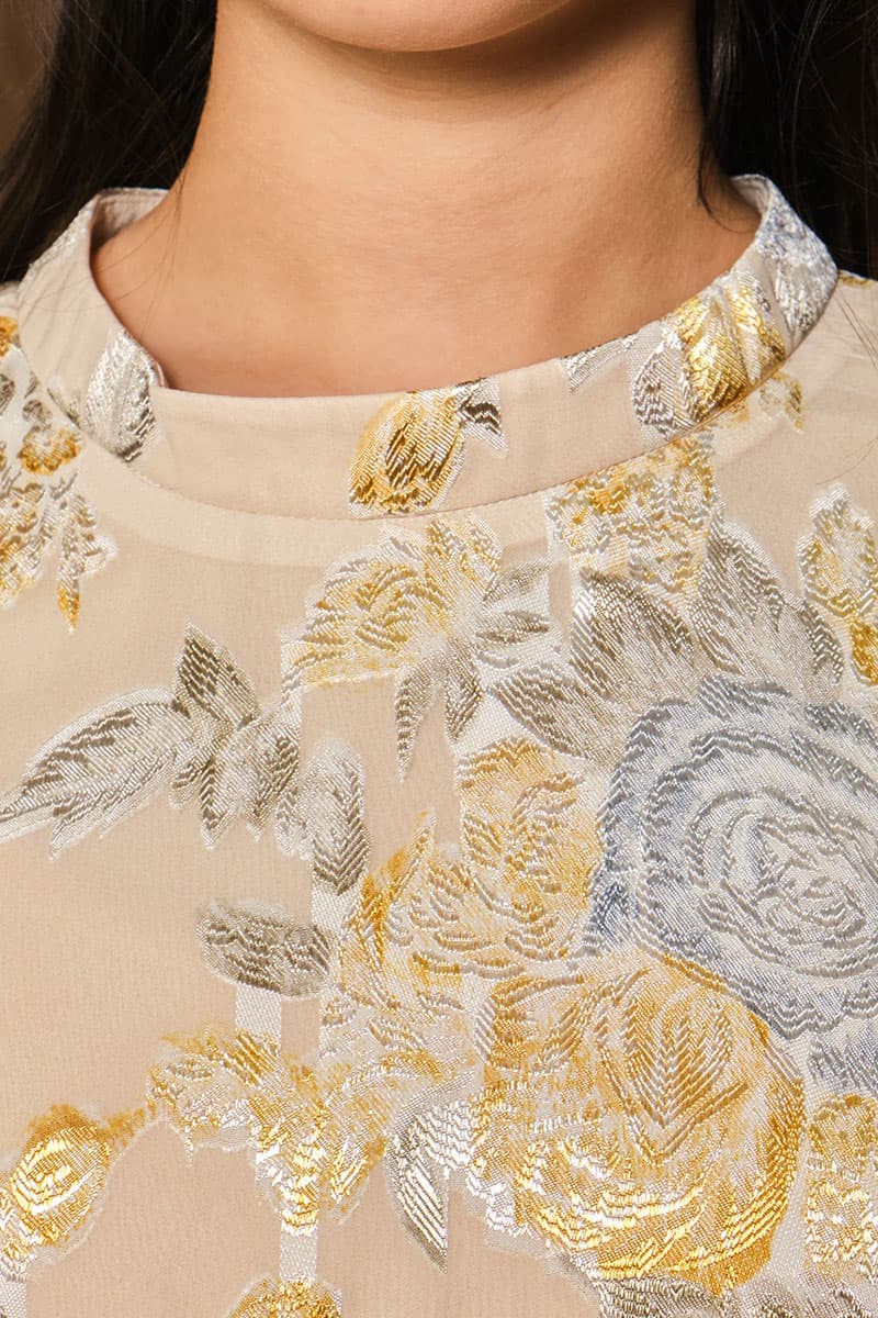 KIDS Darmita Dress - Beige/Yellow Floral - Image 5