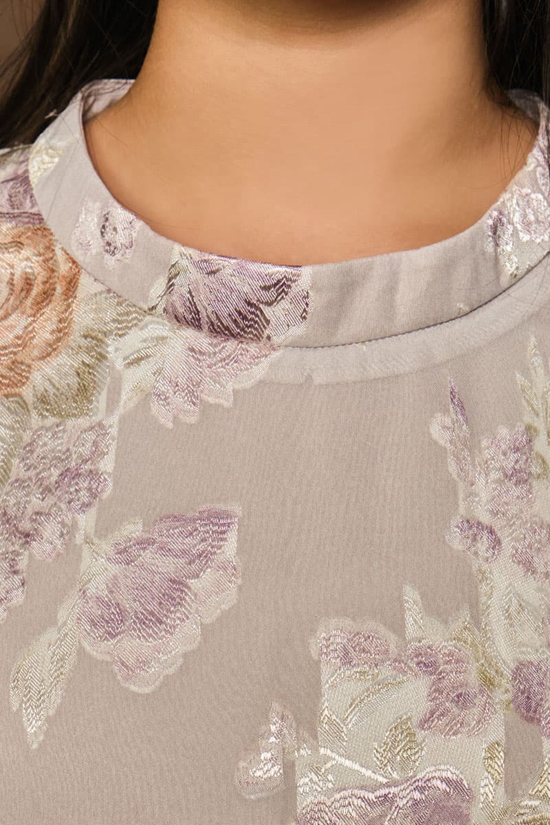 KIDS Darmita Dress - Grey/Purple Floral - Image 5