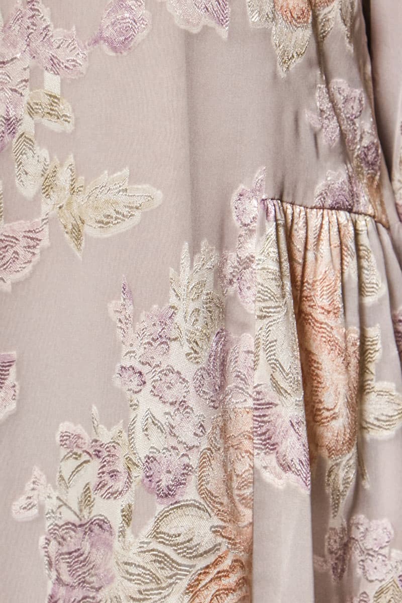 KIDS Darmita Dress - Grey/Purple Floral - Image 6