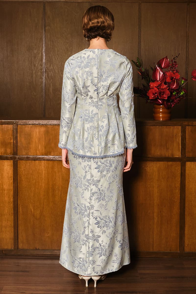 Aruna Blouse & Skirt - Silver/Blue - Image 4