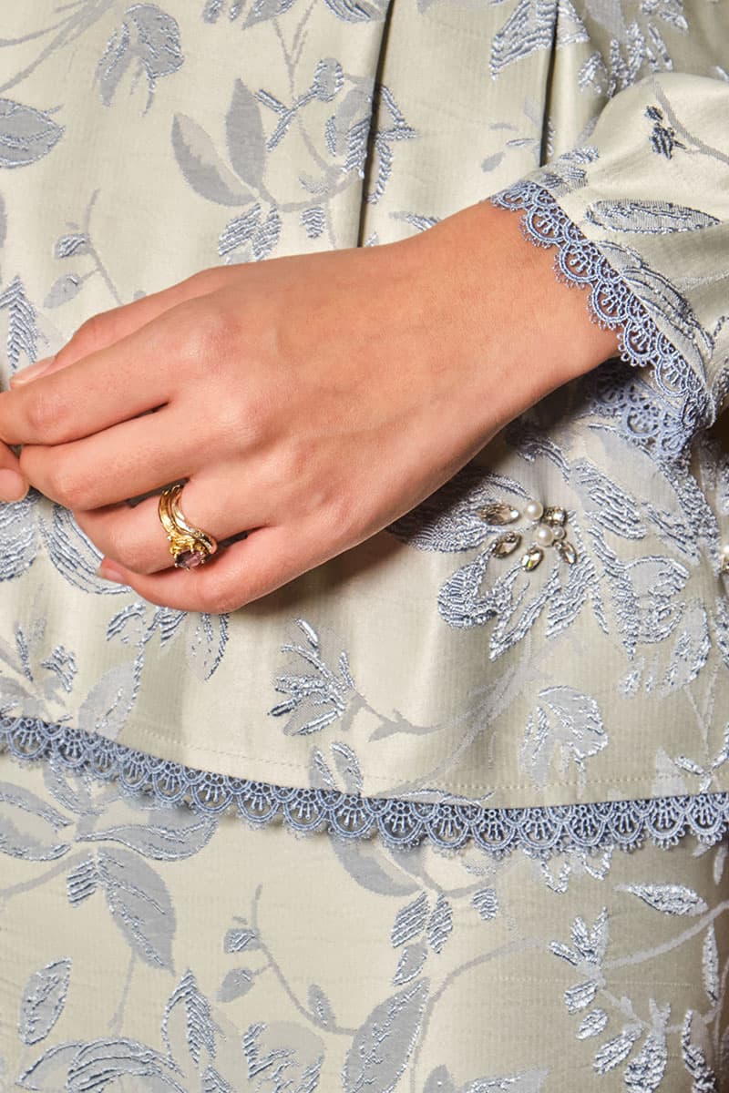 Aruna Blouse & Skirt - Silver/Blue - Image 6