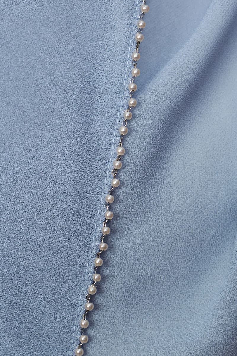 Runeeta Beaded Chiffon Headscarf - Blue Bell - Image 3