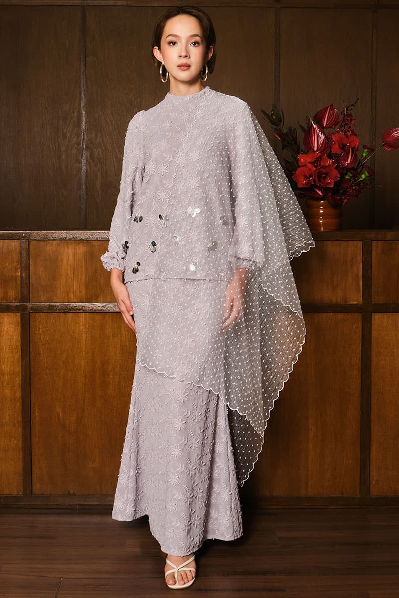 Surendra Blouse & Skirt - Lavender Ice - Image 1