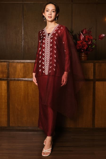 Nawildra Blouse & Skirt - Cordovan