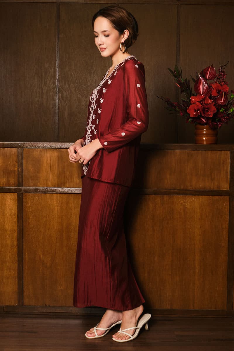 Nawildra Blouse & Skirt - Cordovan - Image 3