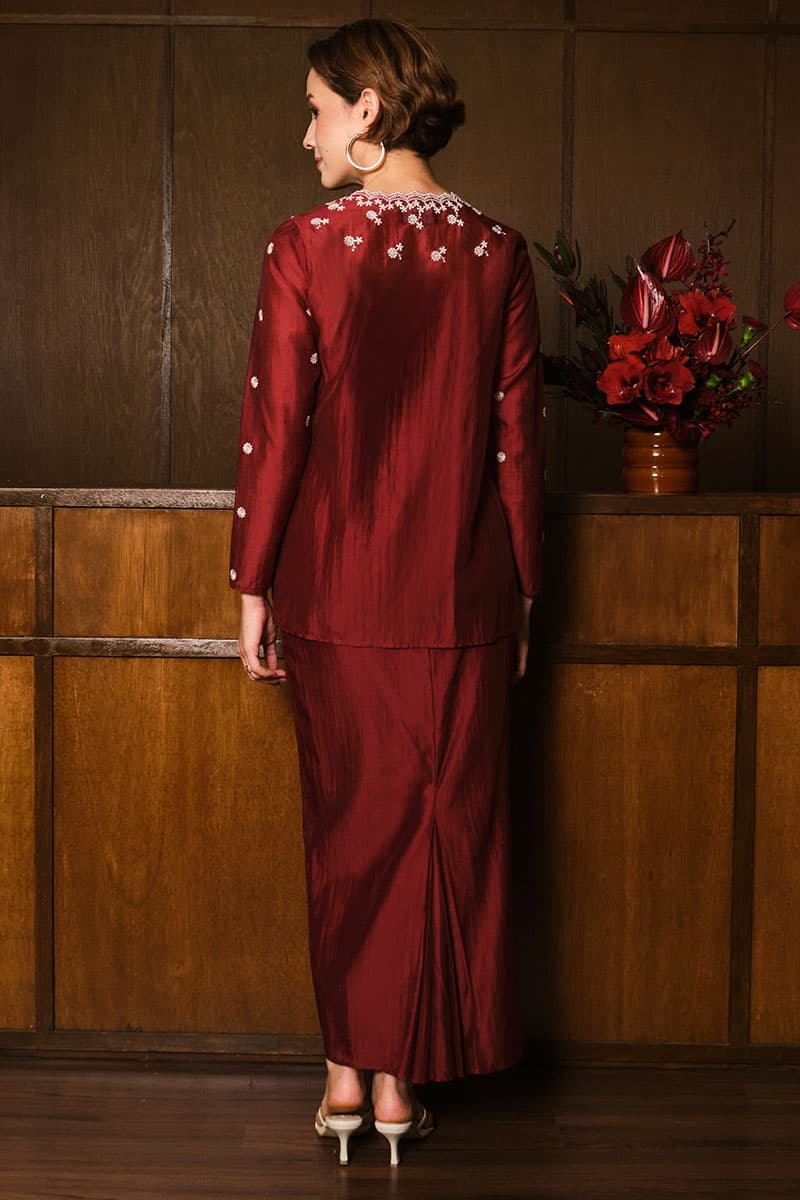 Nawildra Blouse & Skirt - Cordovan - Image 4