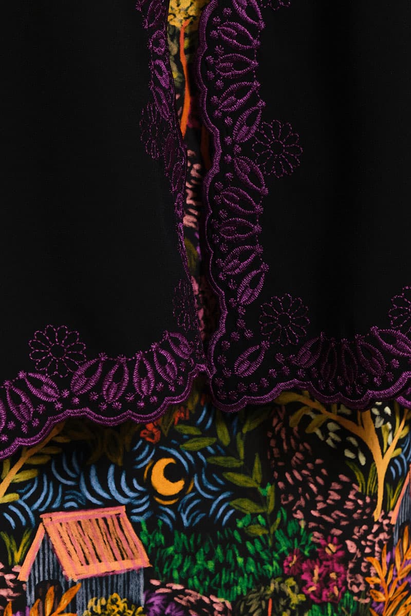 Inang Blouse & Skirt - Black/Black Print - Image 6