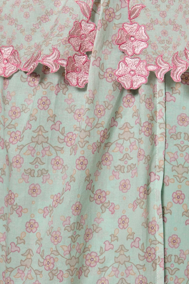 COTTON Ayuna Blouse & Skirt - Mint/Pink - Image 6