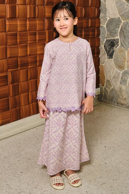 KIDS Ayuna Set - Cream/Purple
