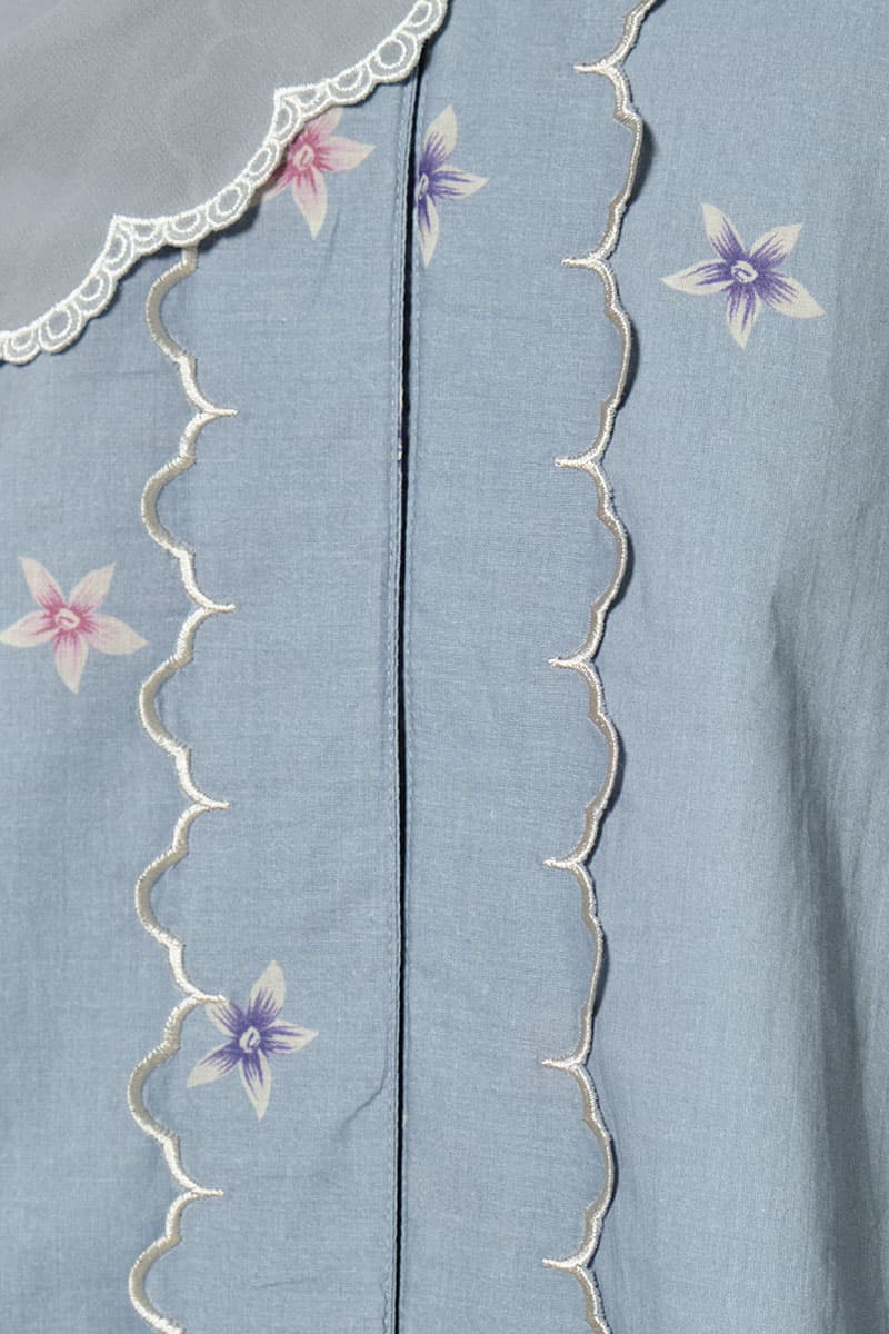 COTTON Dhiyara Blouse & Skirt - Blue Bell - Image 5