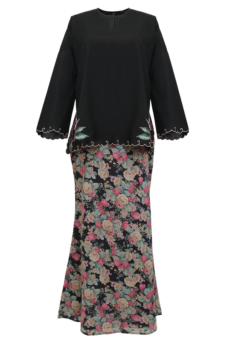 COTTON Khawla Blouse & Skirt - Black - Image 2